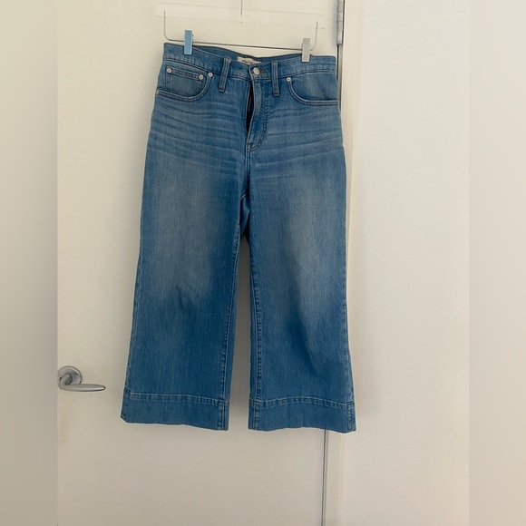 Madewell Wide Leg High Rise Crop Delancey Jeans - Picture 13 of 14